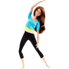 Barbie Made to Move Doll,  Brunette, Blue and Green Top