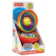 Фото - Развивающая игрушка Fisher-Price Обучающая пирамидка Brilliant Basics Stack & Roll Cups
